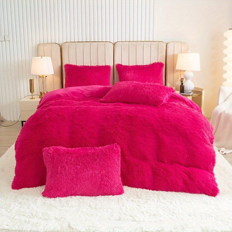 Ultra Soft Plush Duvet Cover Set with Zipper Closure