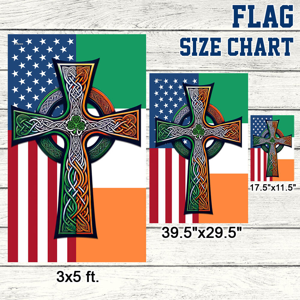 Irish Celtic Knot Cross St. Patrick's Day Flag - Custom Handcrafted Decor