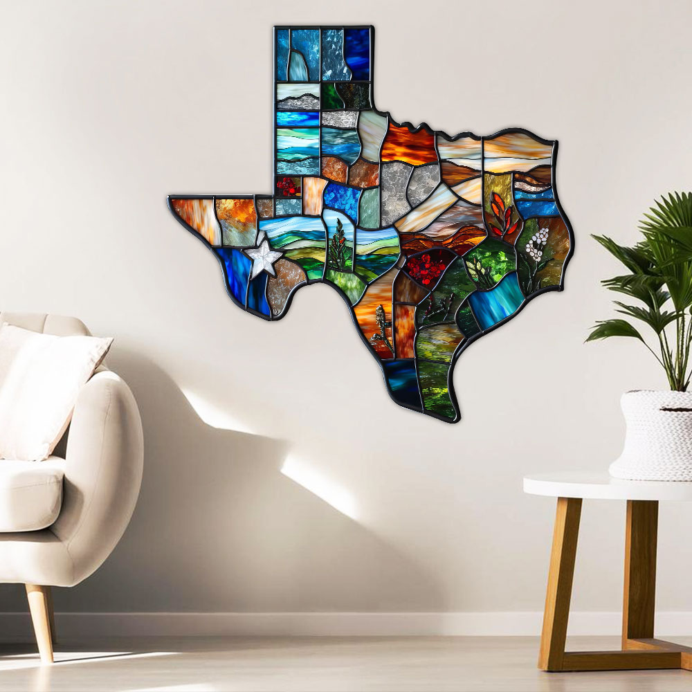 Texas Metal Map Wall Sign - Customizable Decor