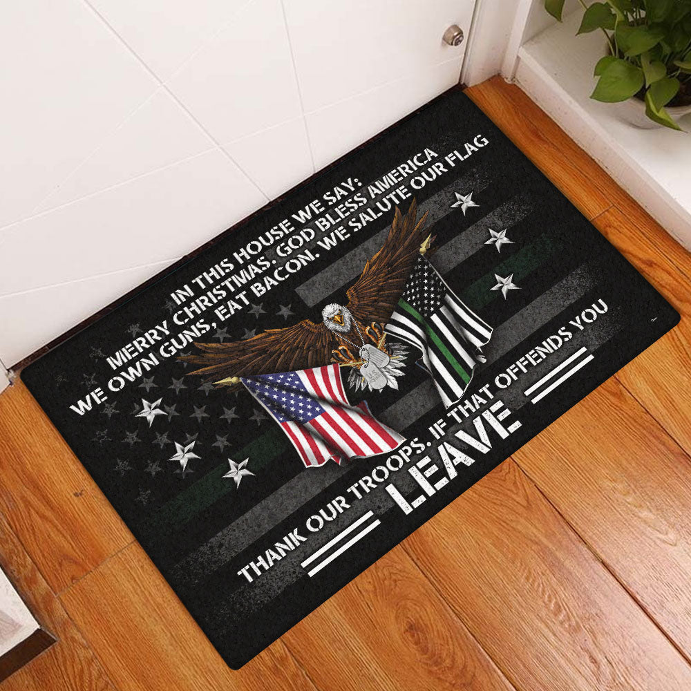Patriotic Non-Slip Doormat Saluting Our Flag