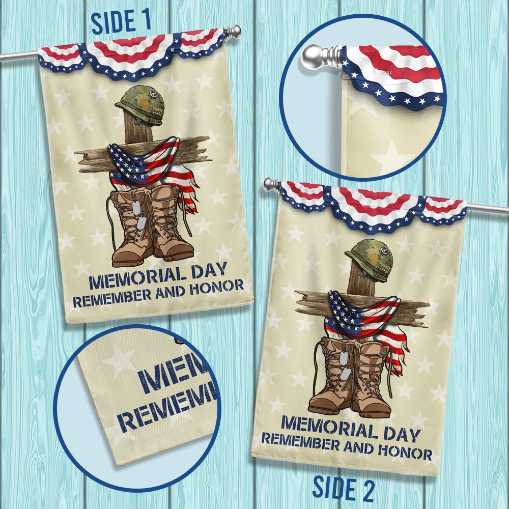 Double-Sided Memorial Day Flag - Remember and Honor Design