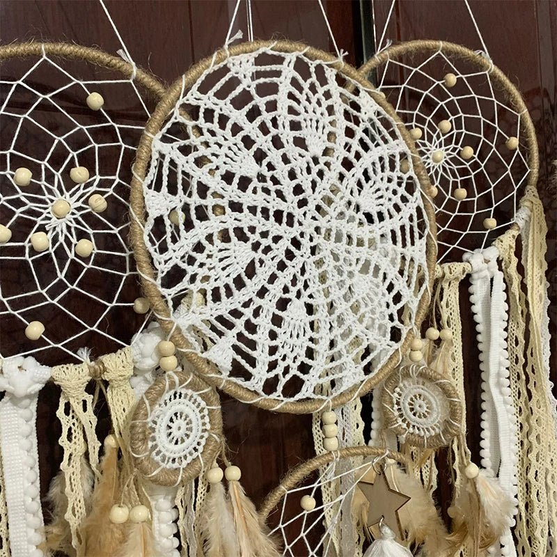 Decorative Dreamcatcher Set - Cotton and Polyester, Beige, 5 Unique Designs