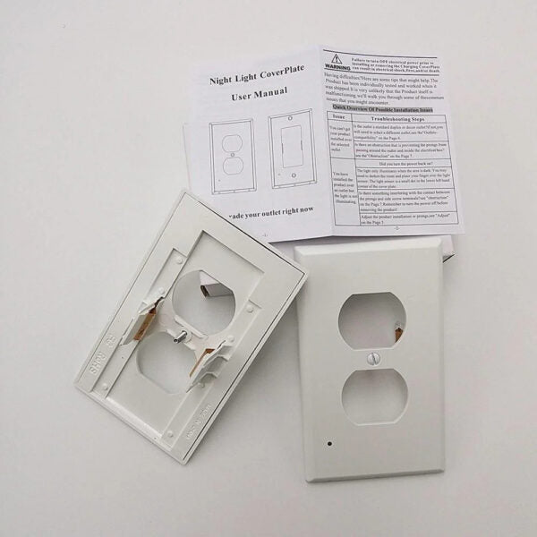 LED Night Light Outlet Covers with Automatic Sensor - Energy Efficient and Safe for Kids