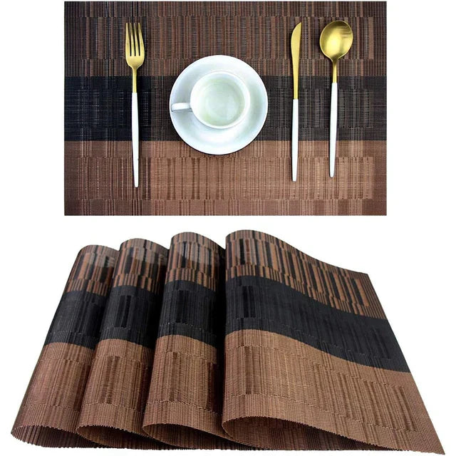 Washable Heat-Resistant PVC Table Mats - Set of 4