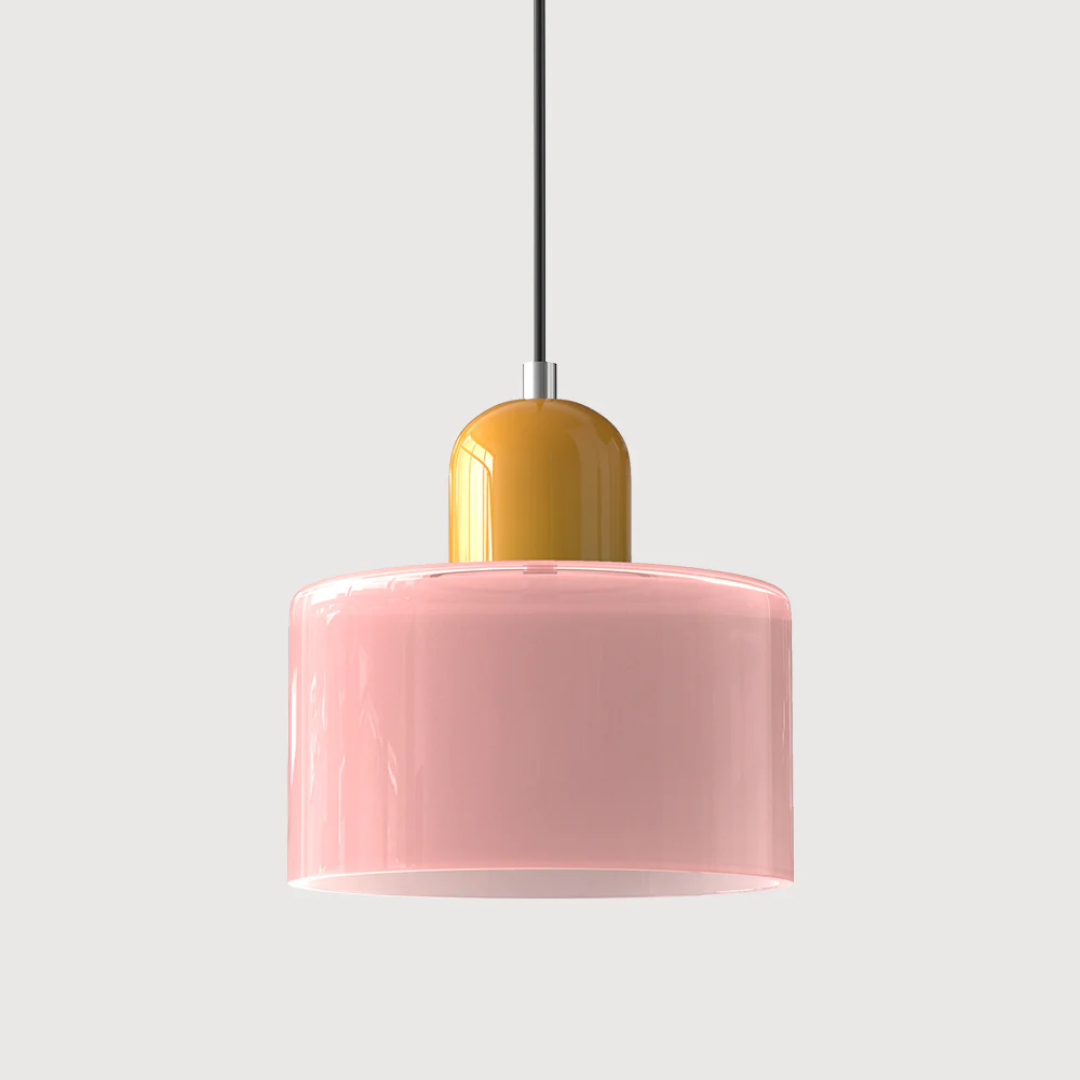 Retro Glass Shade Hanging Lamp with Adjustable Cable
