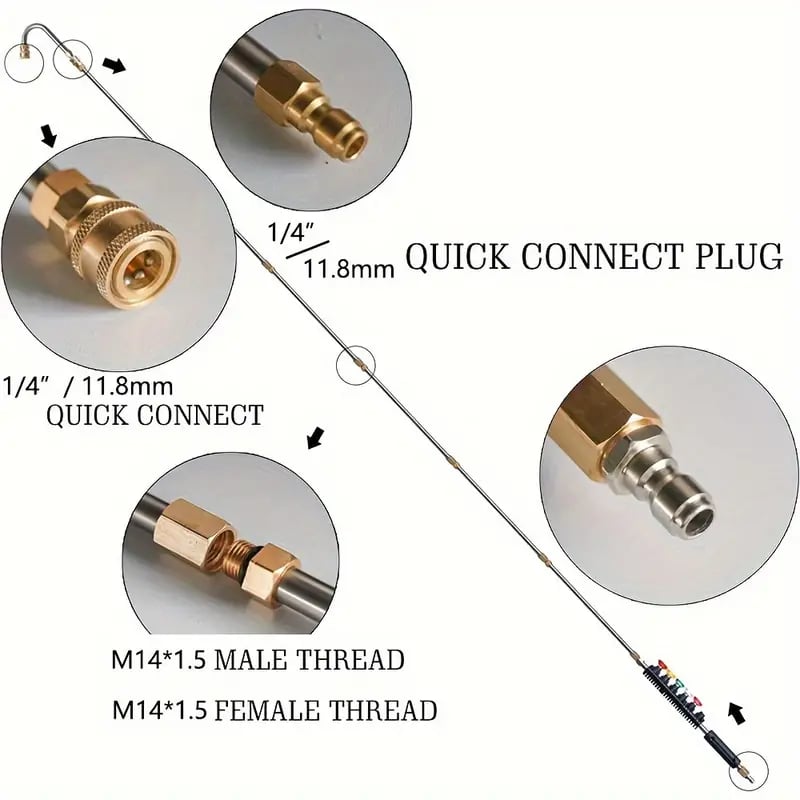 4000 PSI Telescoping Pressure Washer Wand Set for Gutter and Roof Cleaning