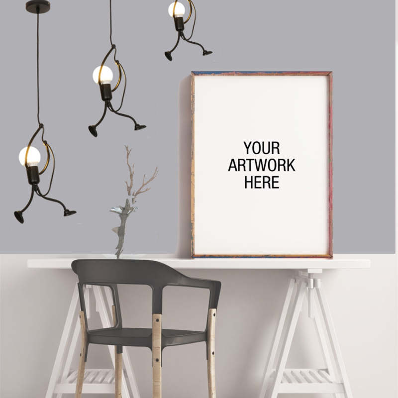 Retro Iron Man Pendant Light with Adjustable Length