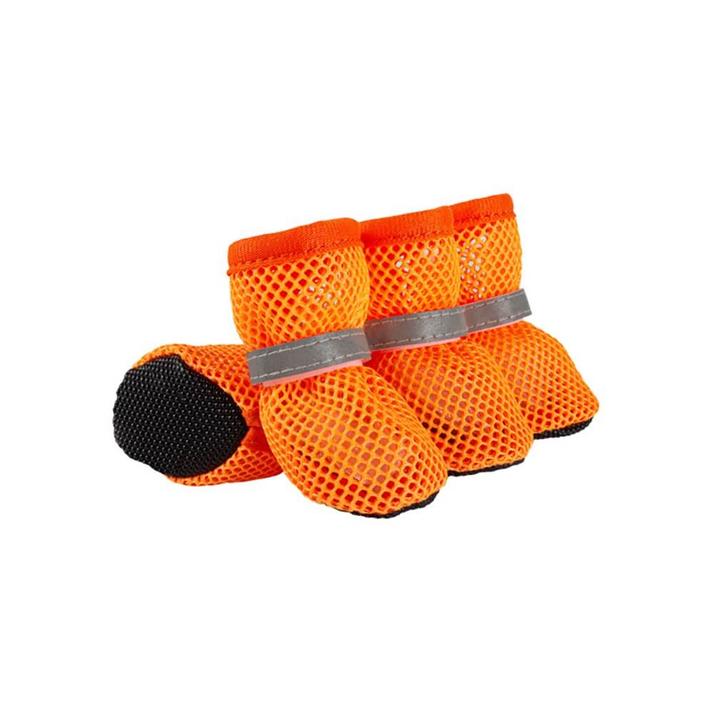 Breathable Mesh Dog Shoes with Reflective Straps and Non-Slip Sole