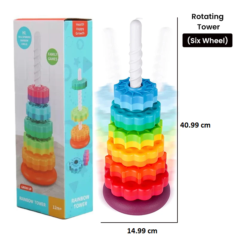 Colorful Stacking Spinning Ring Toy for Toddlers