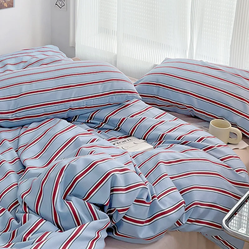Nordic Stripes Cotton Bedding Set - Duvet Cover and Pillowcase