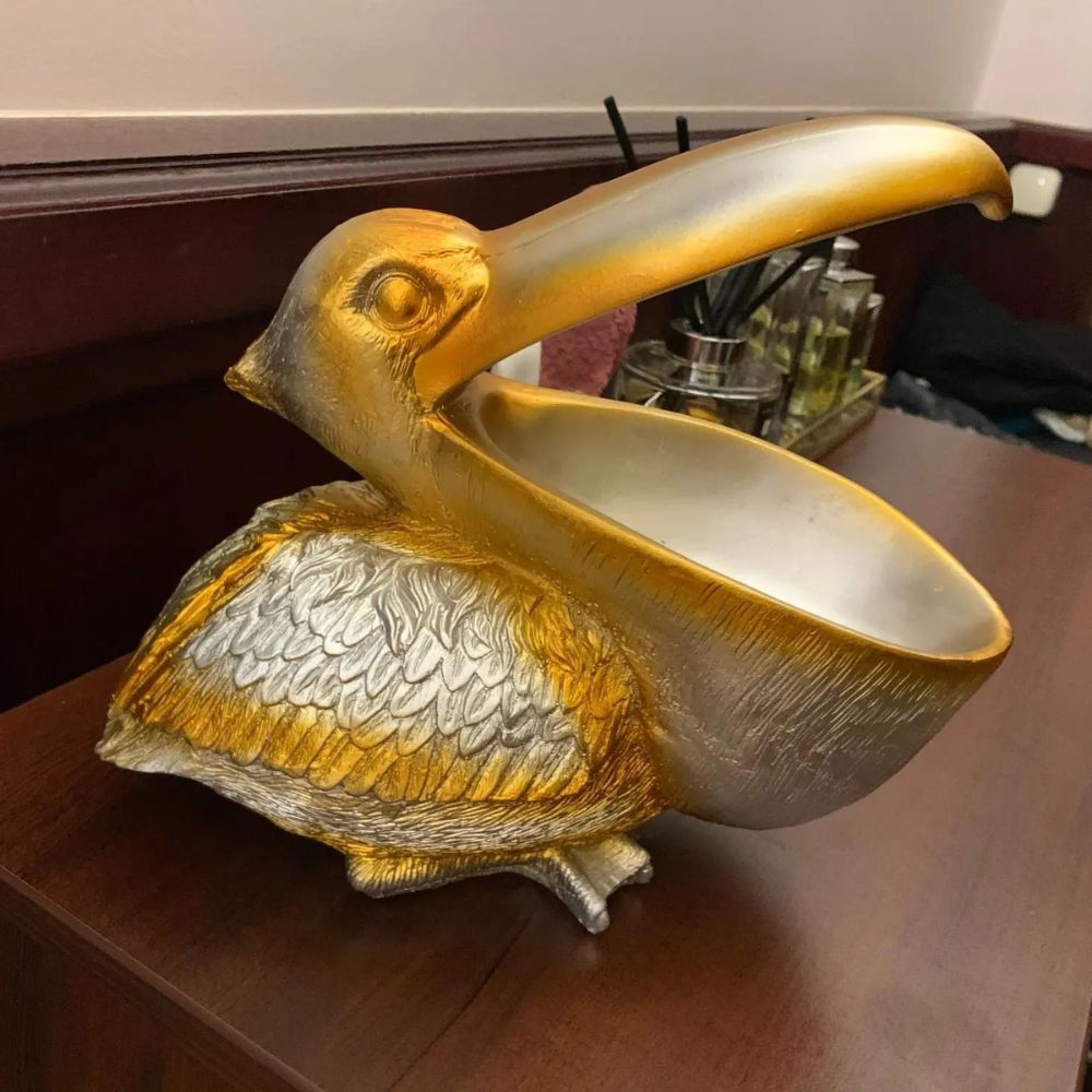 Elegant Gold Pelican Home Organizer