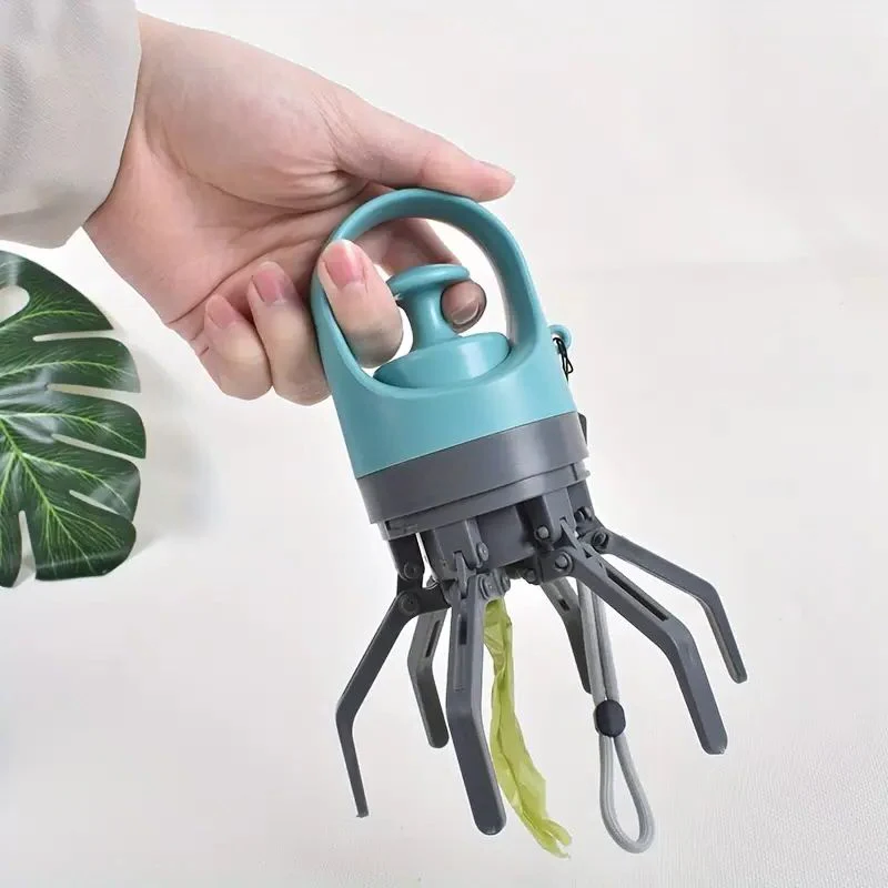 Portable Hands-Free Pooper Scooper with Claw Grip and Bag Dispenser