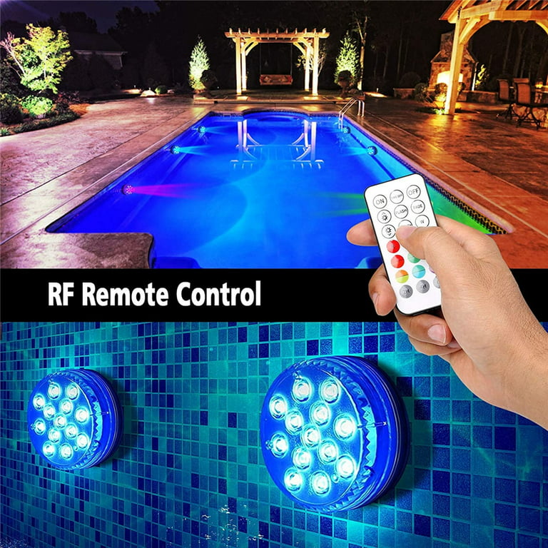 RGB Underwater Pool Lights with Remote Control and 10 LEDs