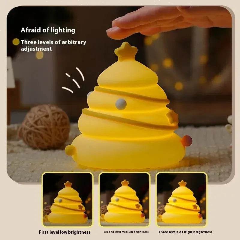 Silicone Christmas Tree Night Light USB Rechargeable for Kids