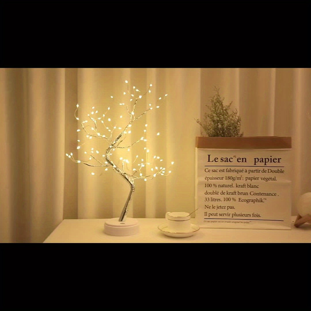 LED Bonsai Table Lamp with Touch Control and Dual Power Supply