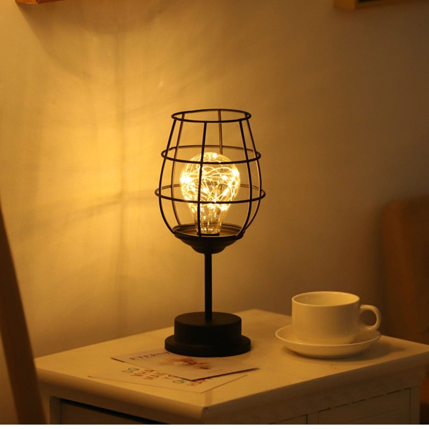 Modern Black Table Lamp with Fabric Shade 17.7 Inch