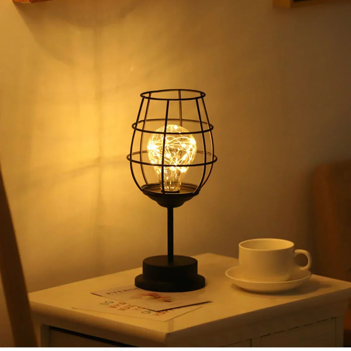 Adjustable Black Table Lamp with Dimmable Lighting