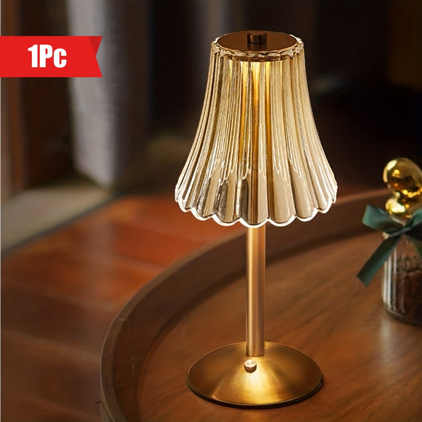 LED Crystal Table Lamp with Touch Control and Adjustable Lighting