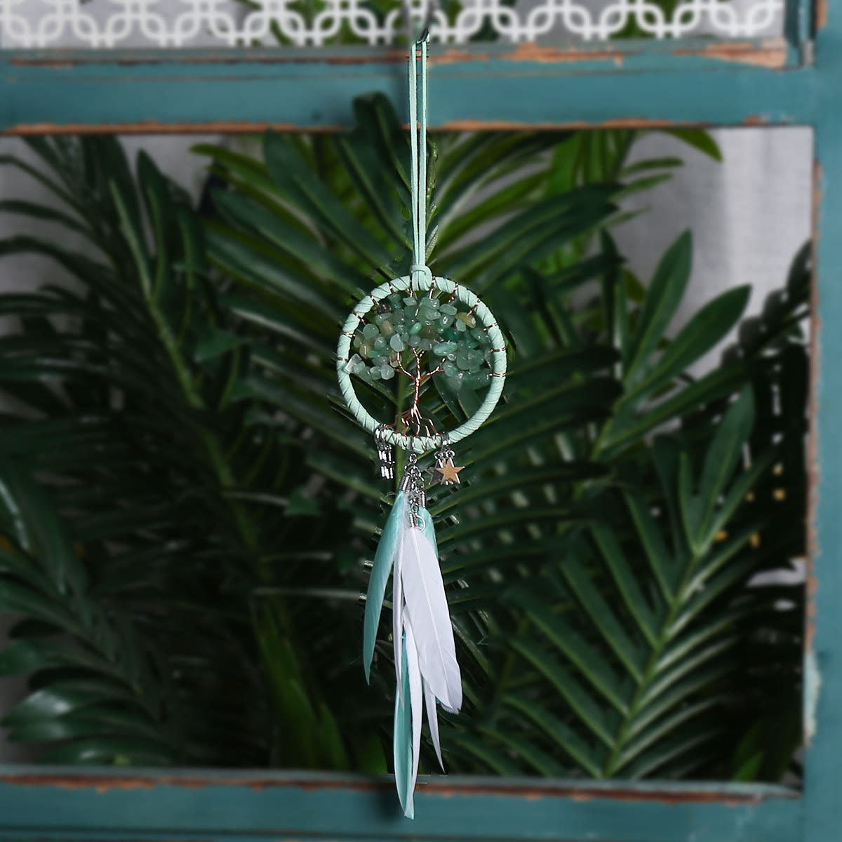 Tree of Life Gemstone Dreamcatcher with Natural Crystals