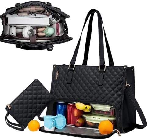 Insulated 2-in-1 Lunch and Laptop Tote Bag