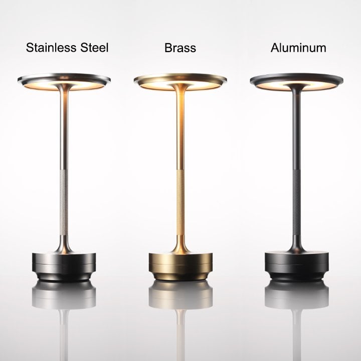 Cordless Dimmable Aluminum Table Lamp - Rechargeable Waterproof Desk Light