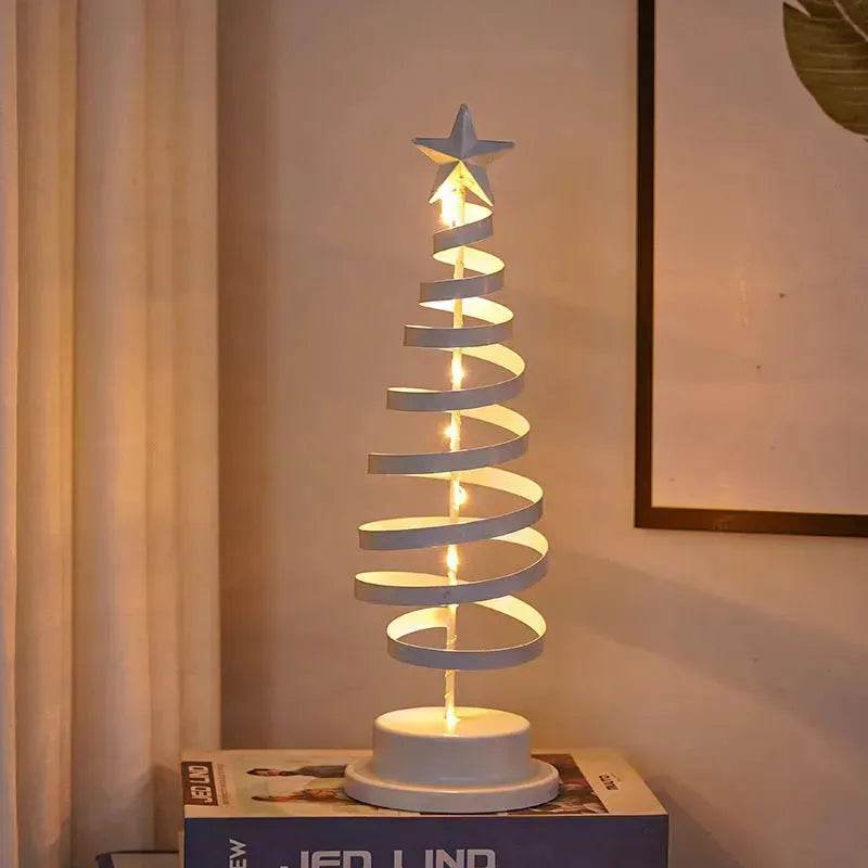 Spiral LED Metal Christmas Tree Night Light Ornament