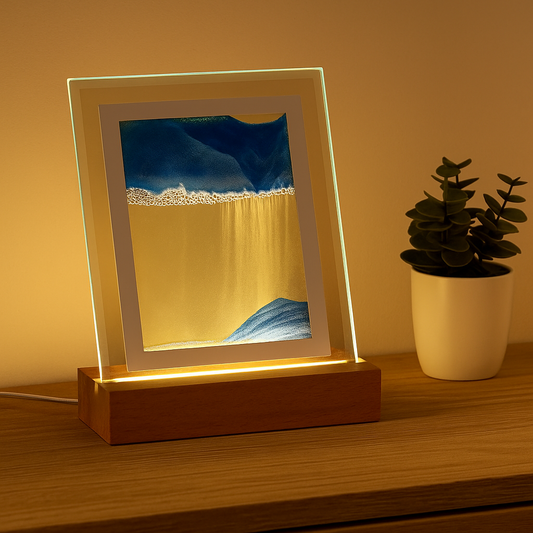 Flowing Sand Art Lamp with Warm LED Lighting