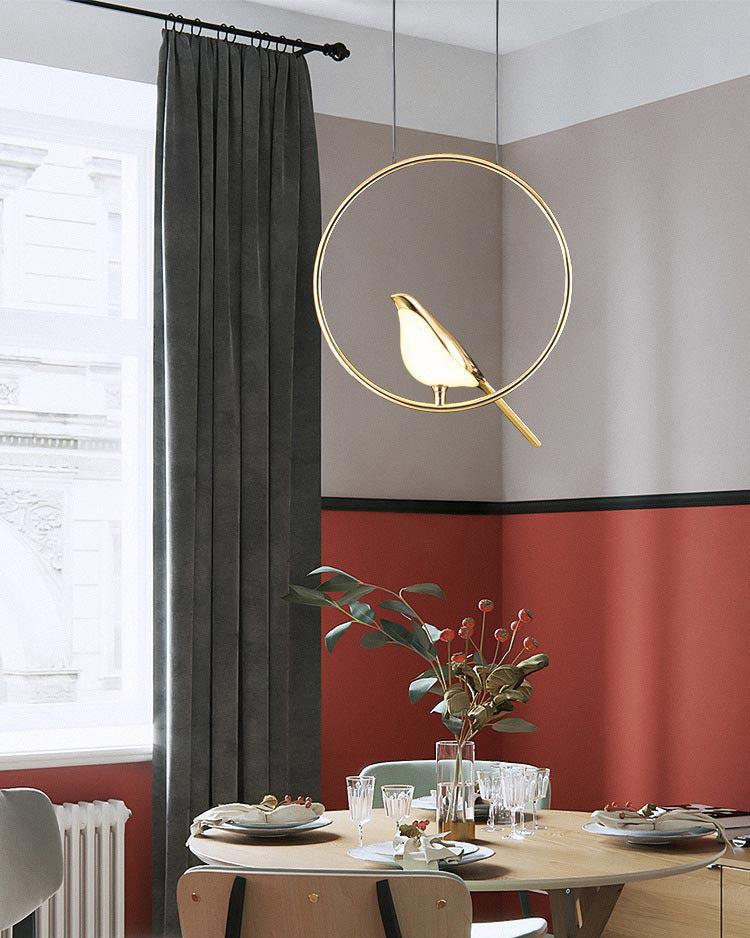 Aves Gold LED Bird Pendant Light