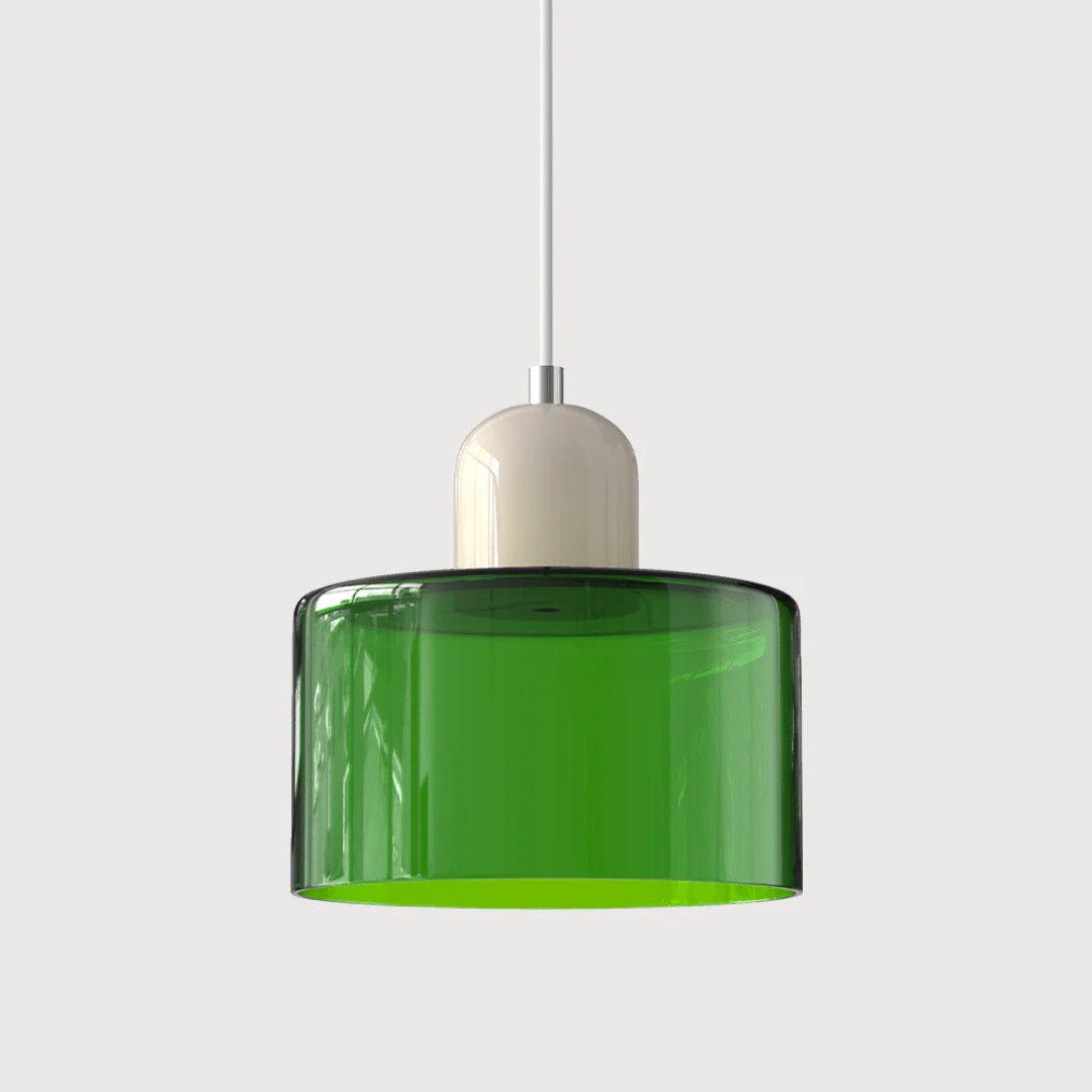 Retro Glass Shade Hanging Lamp with Adjustable Cable