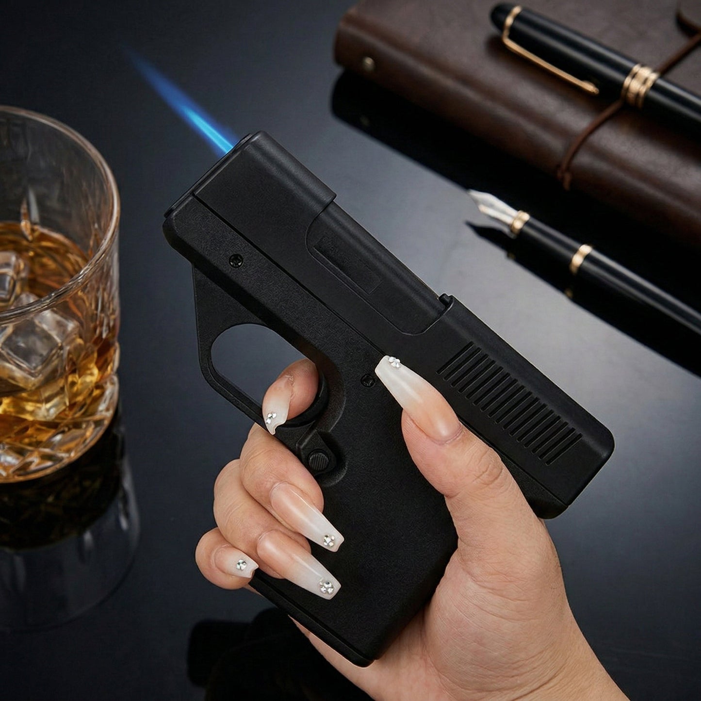 Butane Jet Flame Lighter with Hidden Storage Compartment