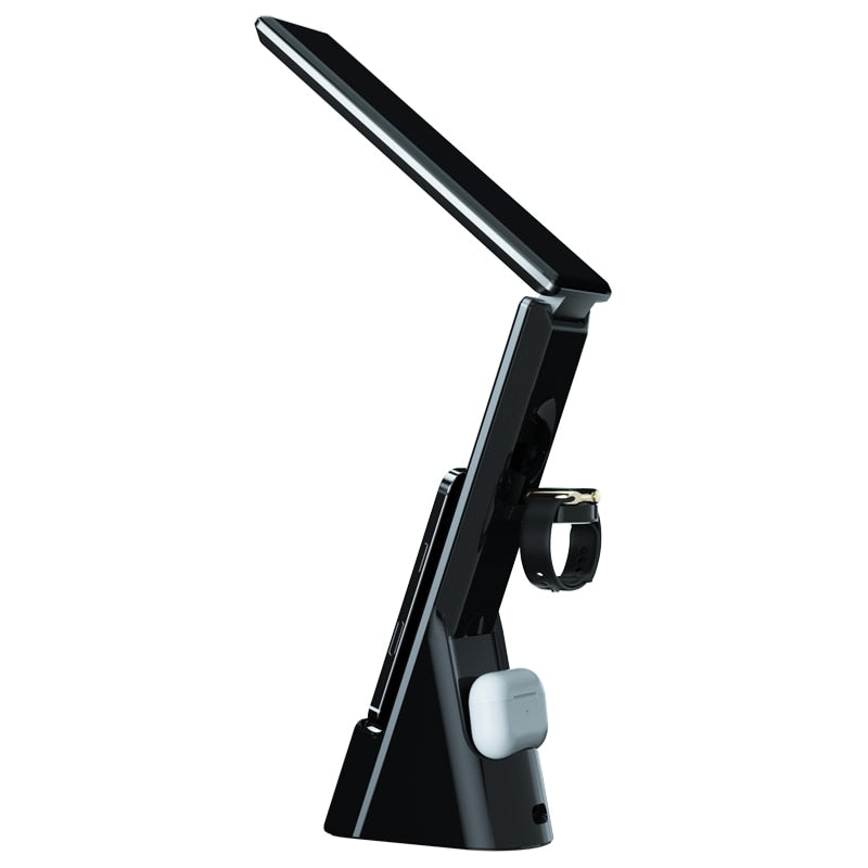 LED Desk Lamp with Wireless Charger and Alarm Clock