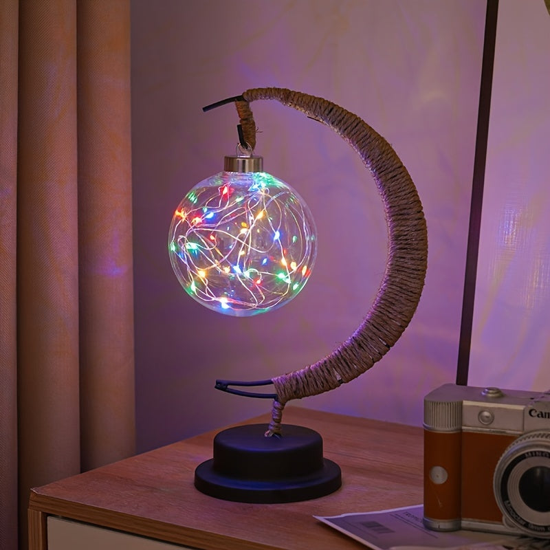 Wrought Iron LED MoonGlow Table Lamp