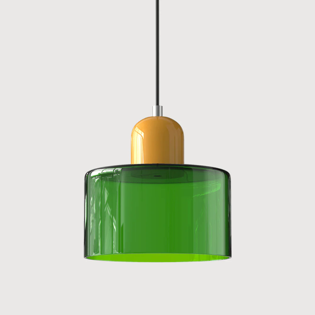 Retro Glass Shade Hanging Lamp with Adjustable Cable