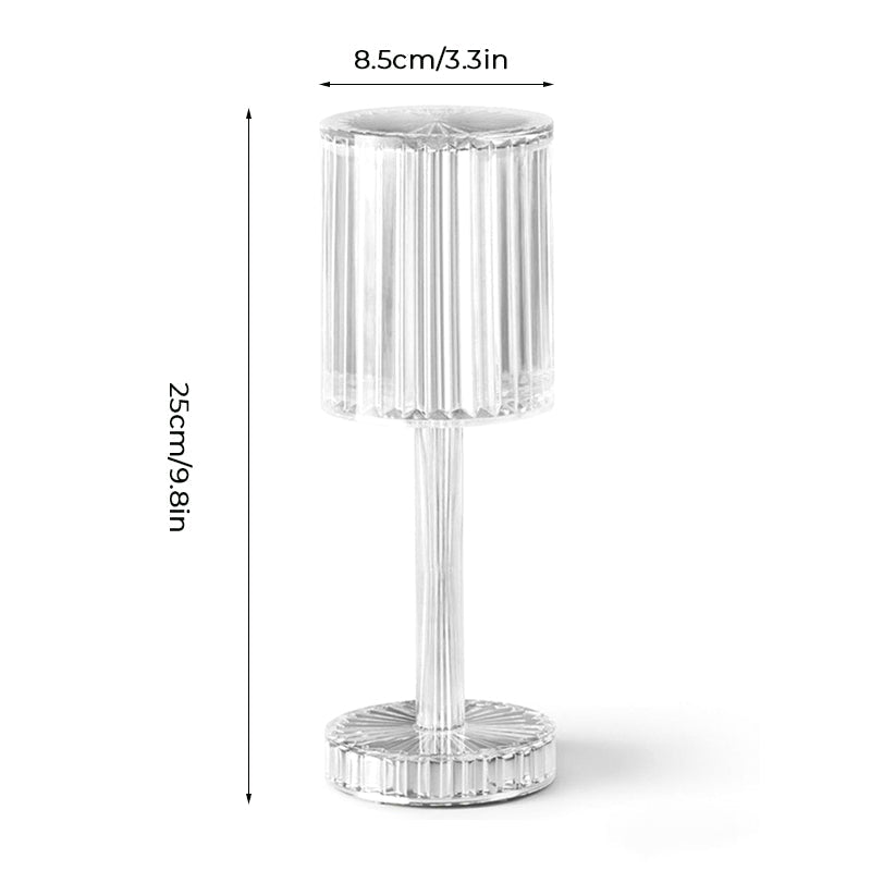 Touch Control Crystal Table Lamp with 3 RGB Colors