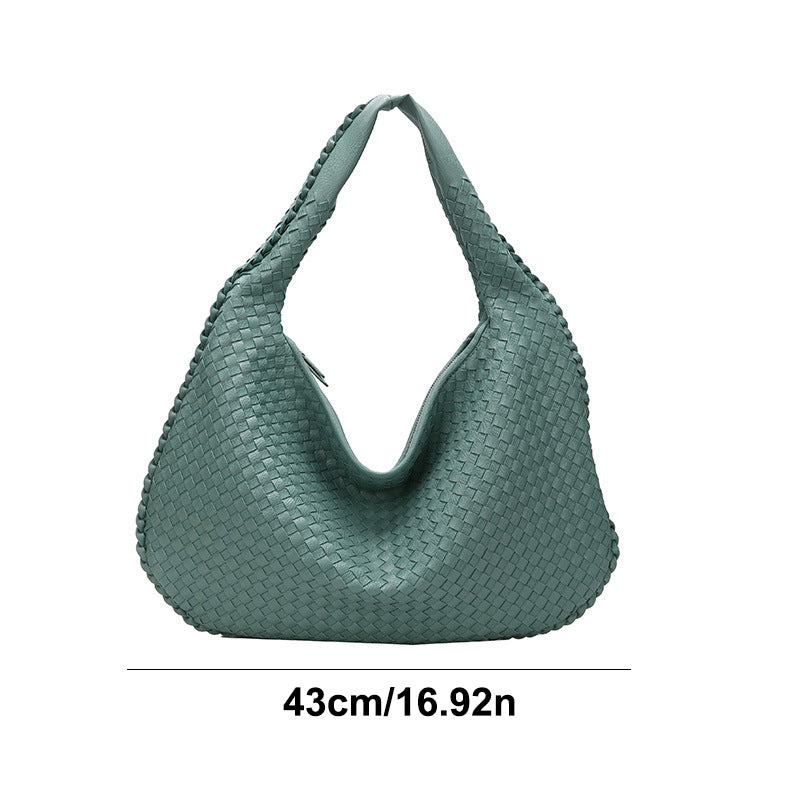 Elegant Woven Handbag for Women - Stylish PU Leather Tote
