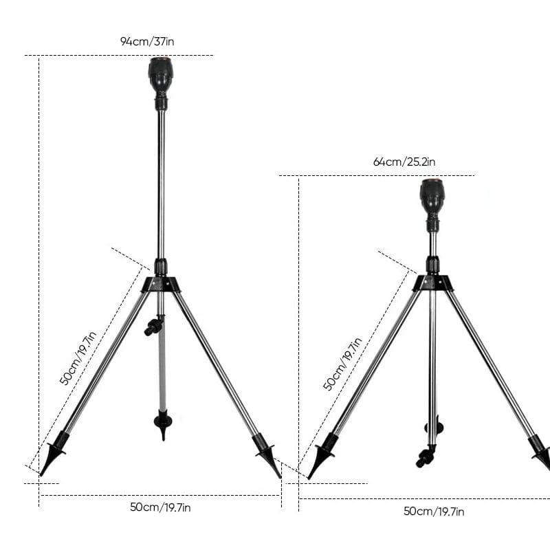 Adjustable Rotating Tripod Sprinkler with Misting Function