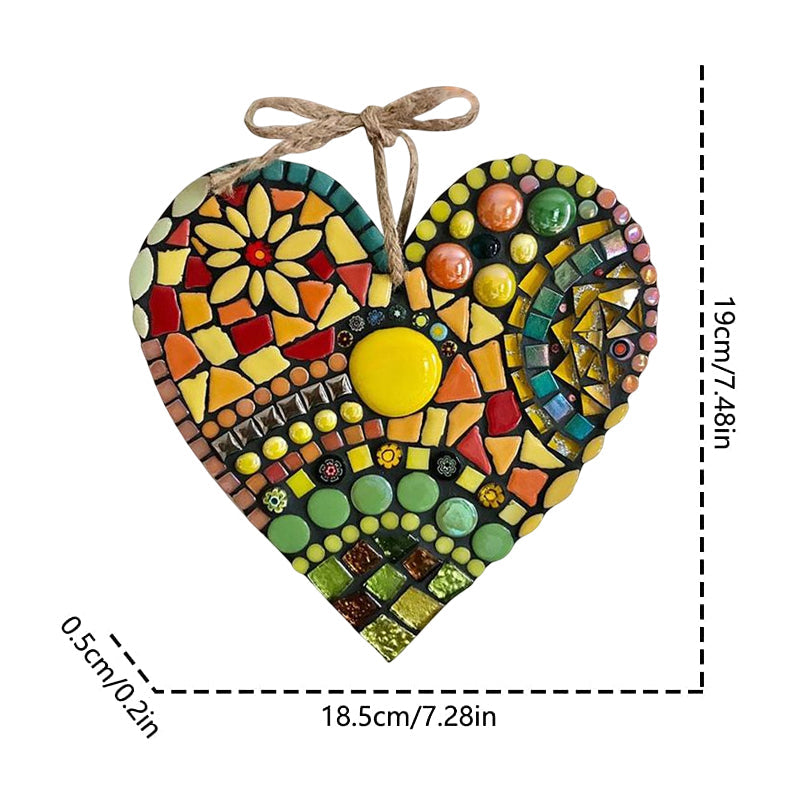 Handcrafted Mosaic Heart Garden Decoration