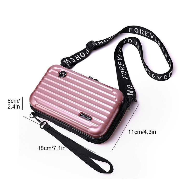 Mini Suitcase Handbag for Women - Waterproof Clutch with Adjustable Strap