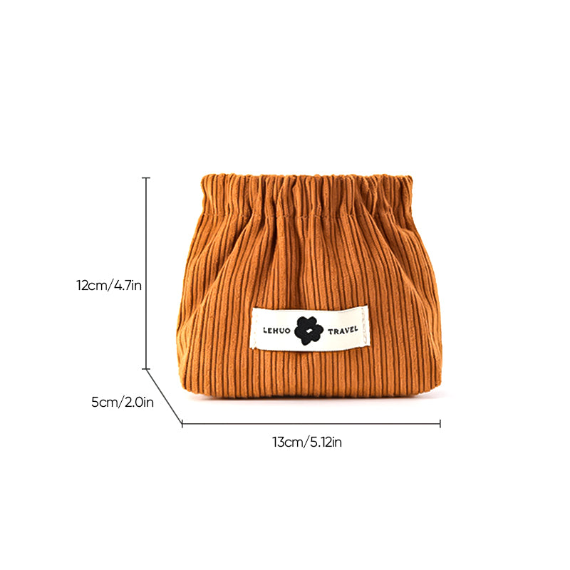Corduroy Hair Tie and Cord Organizer with Elastic Compartments