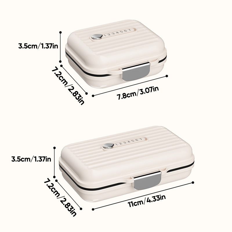 Compact Portable Pillbox with Seven Compartments and Triple-Seal Protection