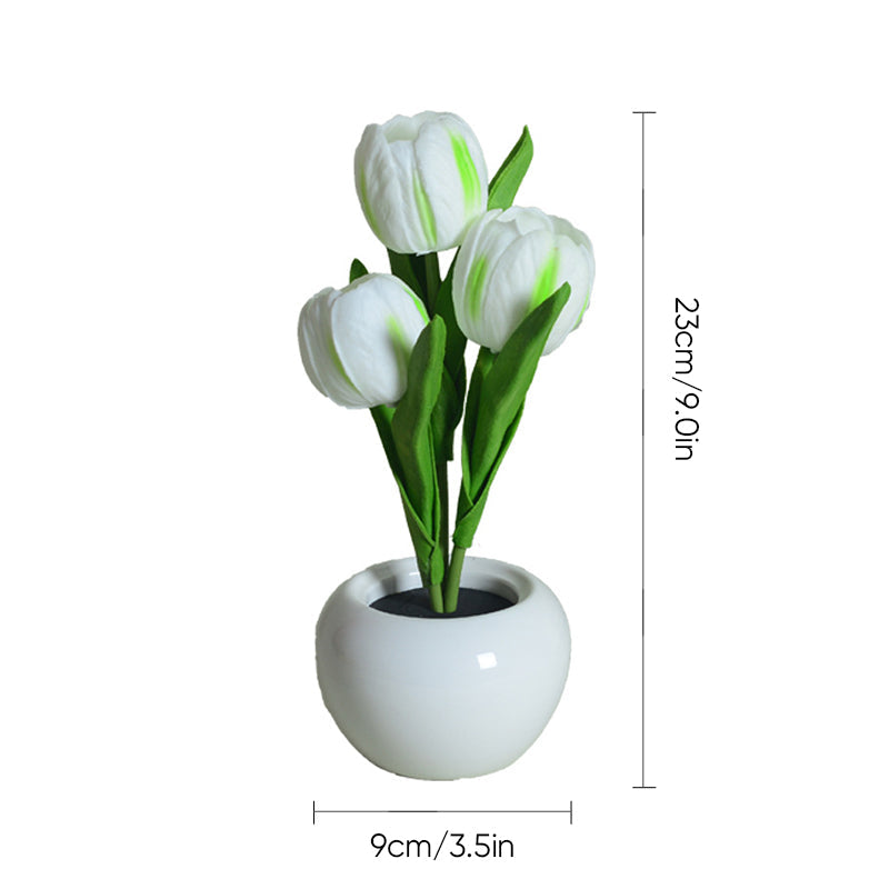 LED Tulip Nightstand Lamp - Ceramic Flower Table Light