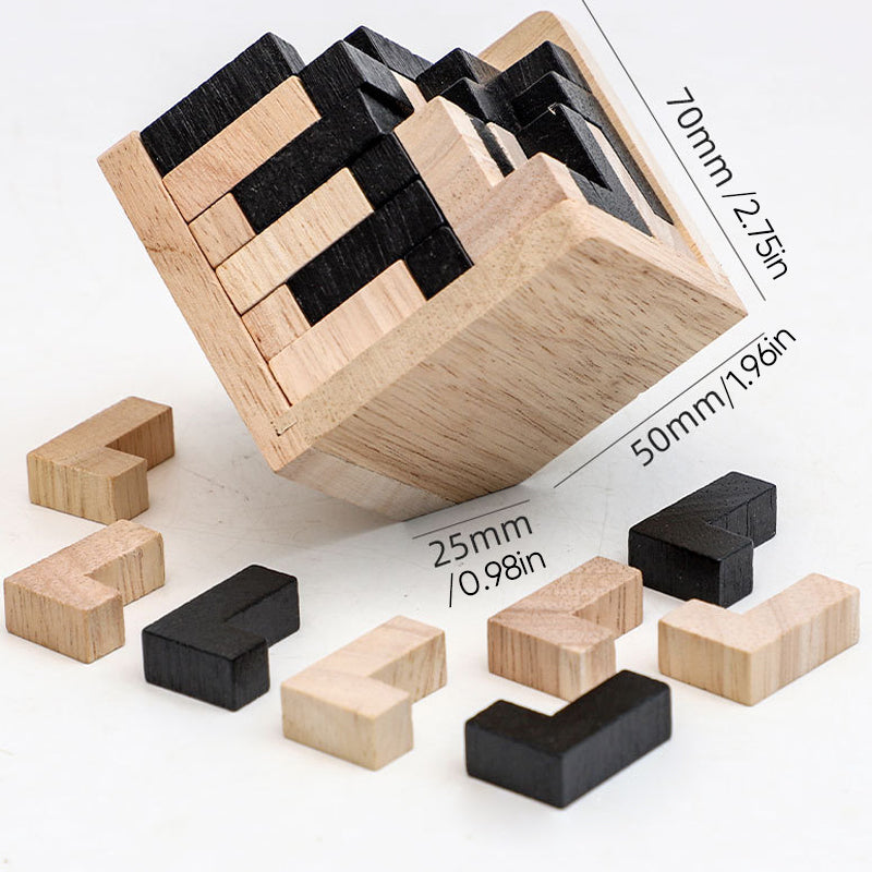 Wooden T-Shaped Puzzle Brain Teaser Toy