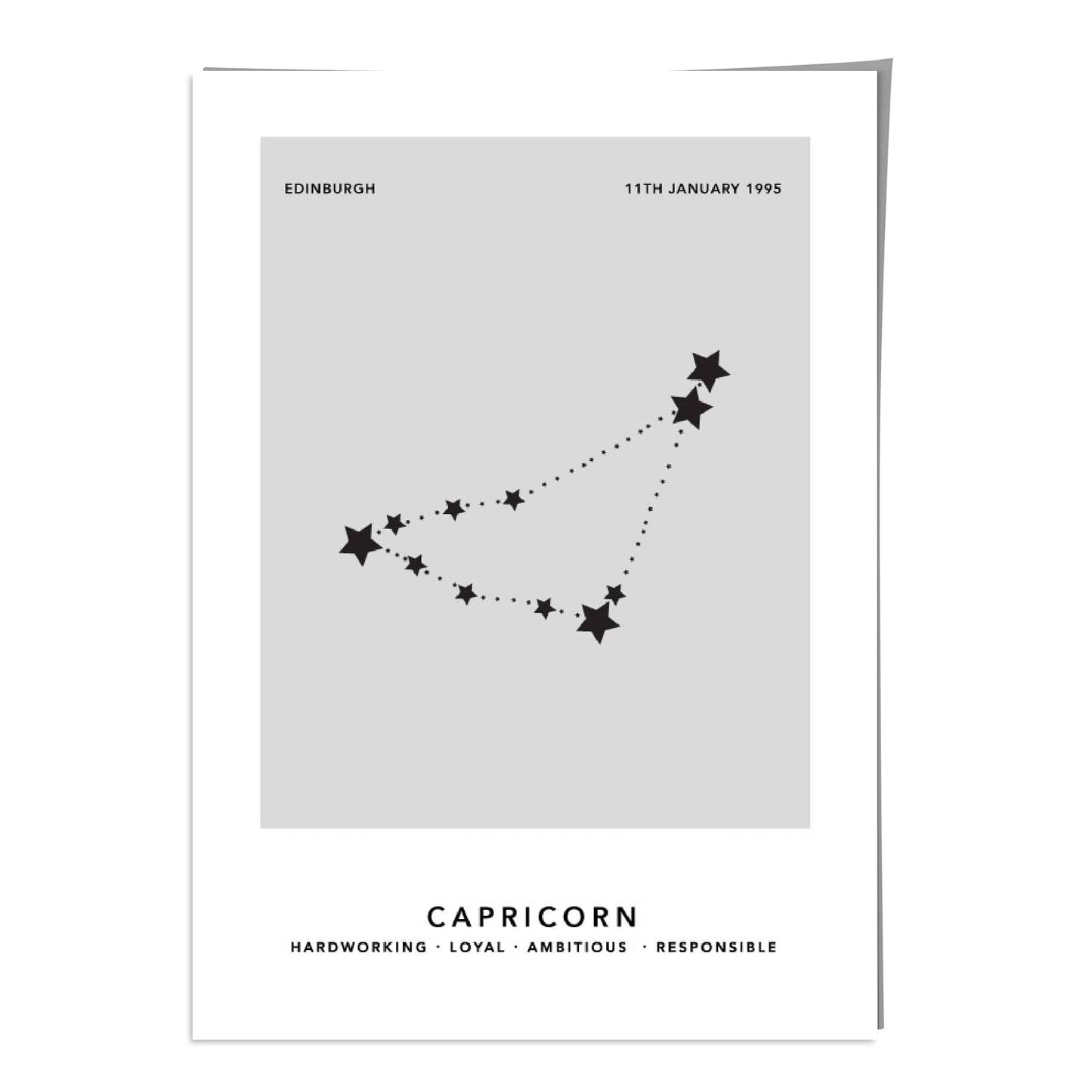 Personalized Capricorn Zodiac Constellation Print