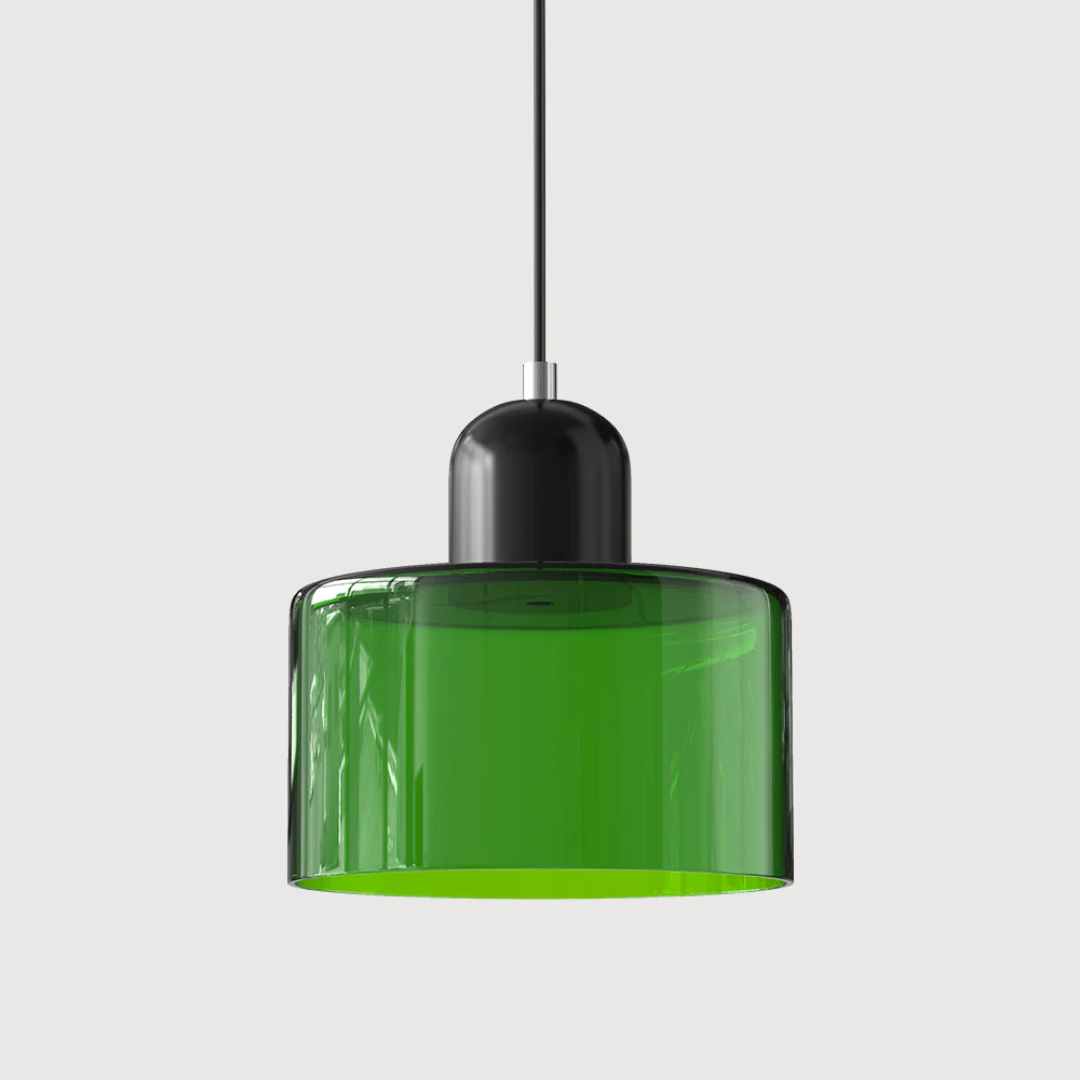 Retro Glass Shade Hanging Lamp with Adjustable Cable