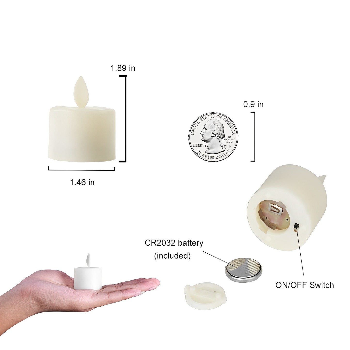 Flameless LED Candle with Moving Wick and Remote Control