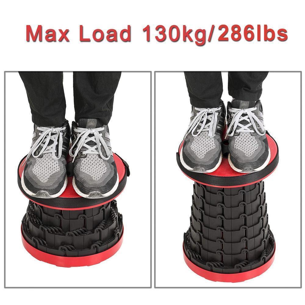 Retractable Folding Stool with Adjustable Height and High Load Capacity