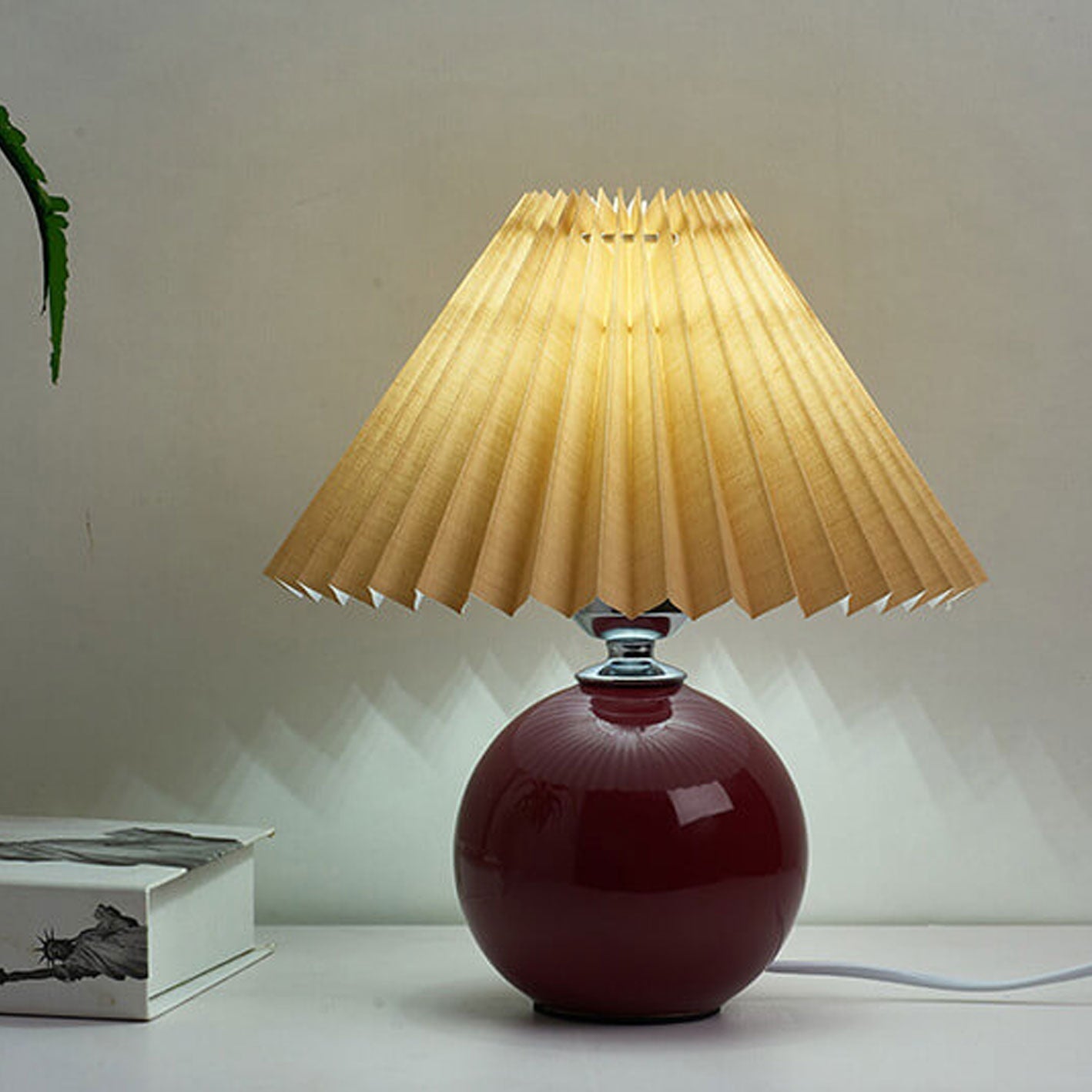 Ceramic Pleated Modern Table Lamp in Multiple Colors