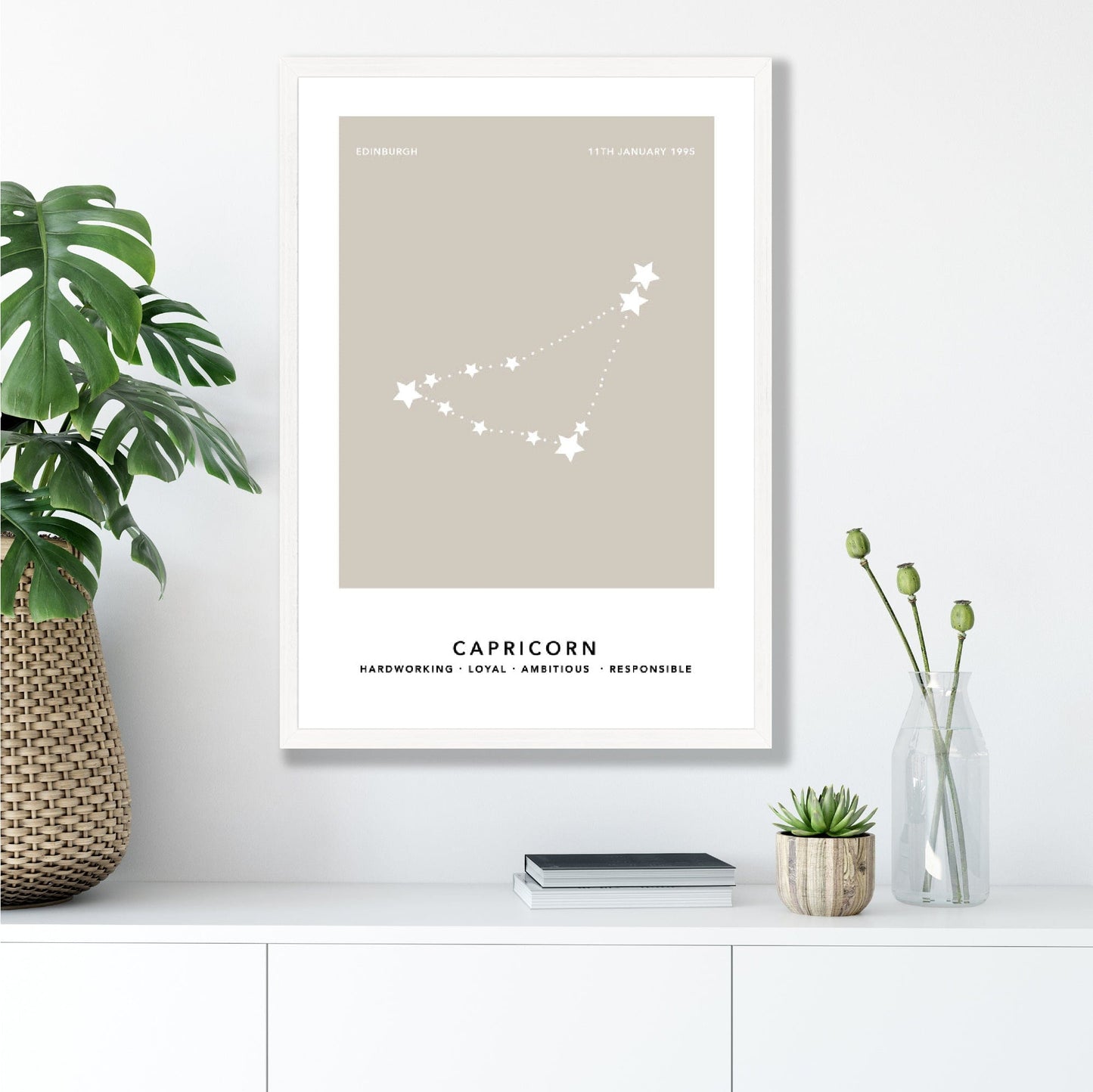 Personalized Capricorn Zodiac Print with Color Options