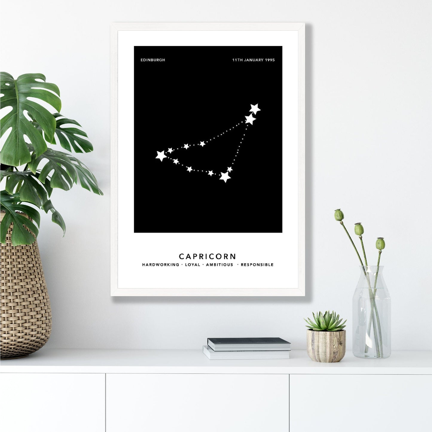 Personalized Capricorn Zodiac Print with Color Options