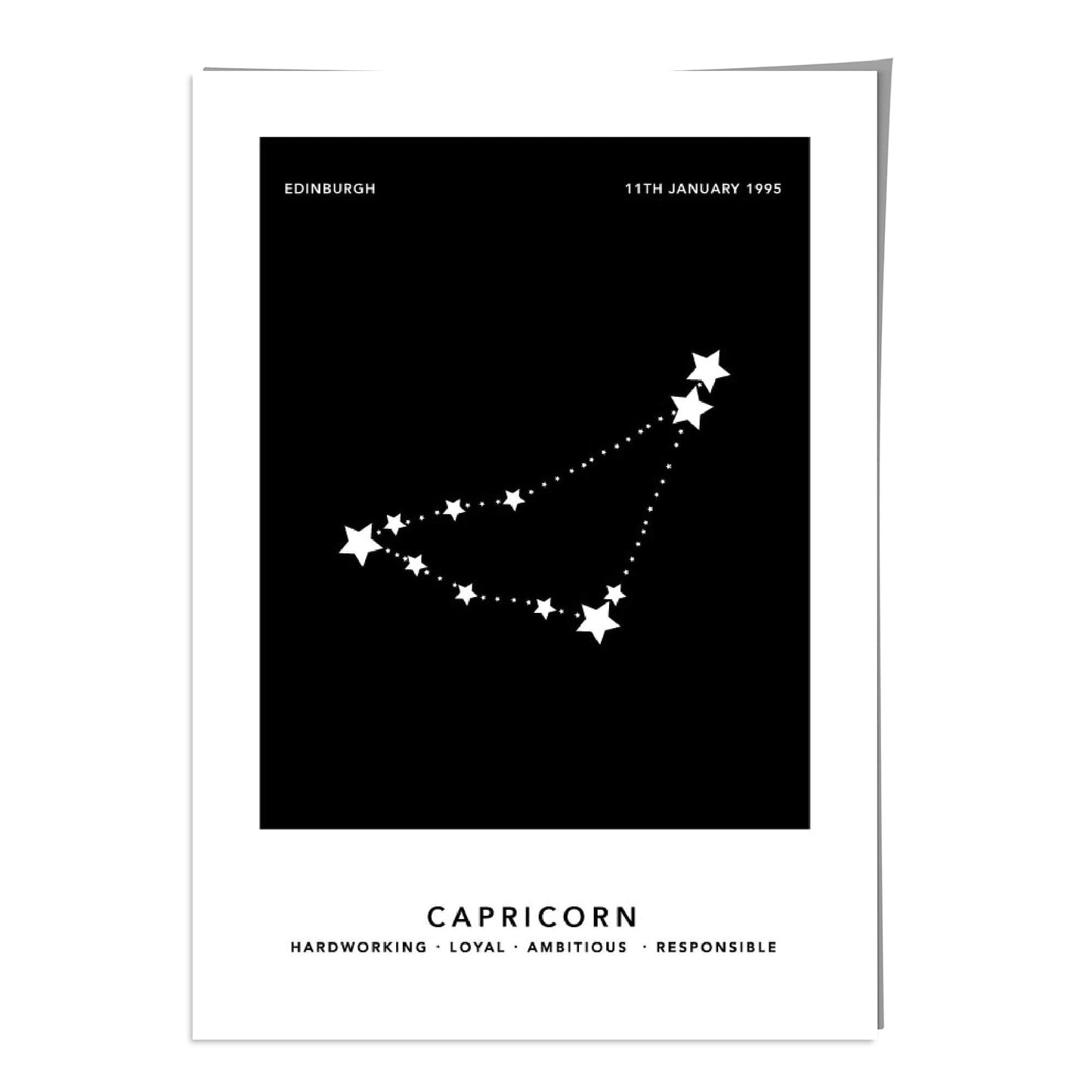 Personalized Capricorn Zodiac Print with Color Options